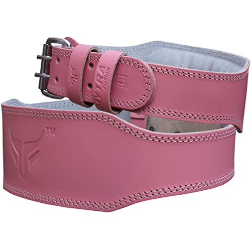 Mytra Fusion 4 Inch Leather Power Lifting and Weight Lifting Belt (Medium, Pink)