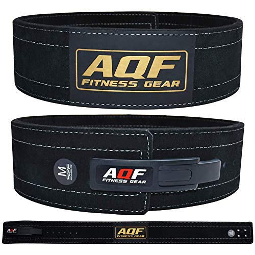 AQF Cinturon Lumbar Gimnasio para Levantamiento De Cinturon Gym Hebilla de Palanca Pesas De Cuero Acolchado De 4" Pulgadas para Musculación De Físico (2XL)