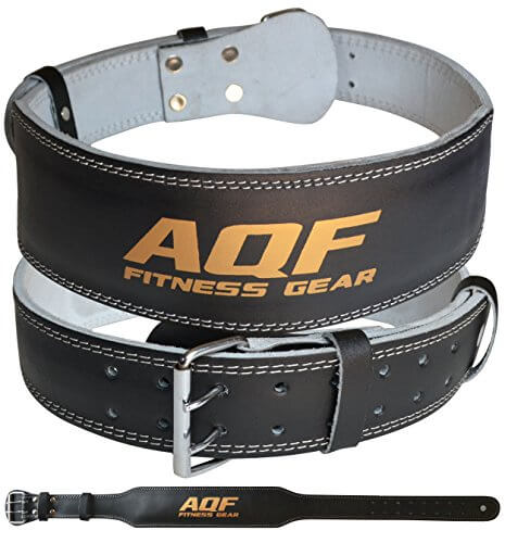 AQF Cinturon Lumbar Gimnasio para Levantamiento De Pesas De Cuero Acolchado De 4"Pulgadas para Musculación Ejercicio De Físico Culturismo