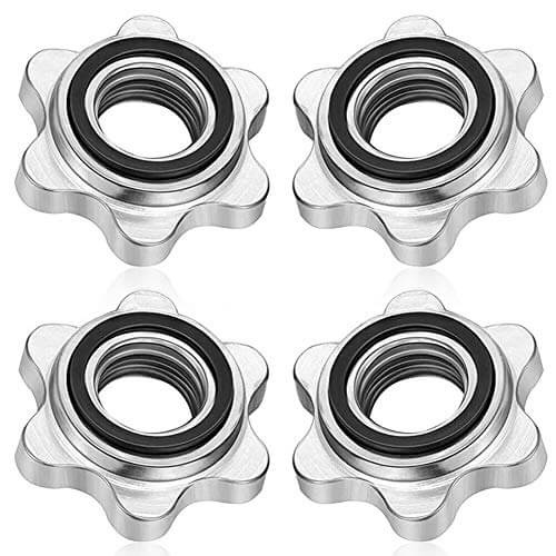 JPYH 4 Piezas Dumbbell Spin Lock Barra de Repuesto,Bar Hex Nut,Collar Equipo de Entrenamiento Clip Fijo,Levantamiento de Pesas con Mancuernas, Ejercicio Físico